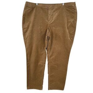 J. Jill Pull On Corduroy Pants 3X Dark Camel Cotton Spandex NWT PT-2411   Descri